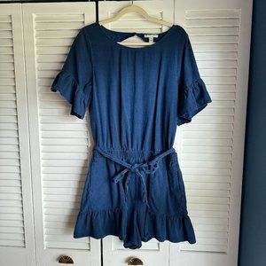 American Eagle Denim Romper with Ruffle Sleeve & Shorts